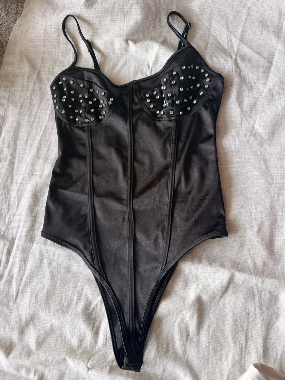 Black Studded Bodysuit -  Women Pants & Jumpsuits